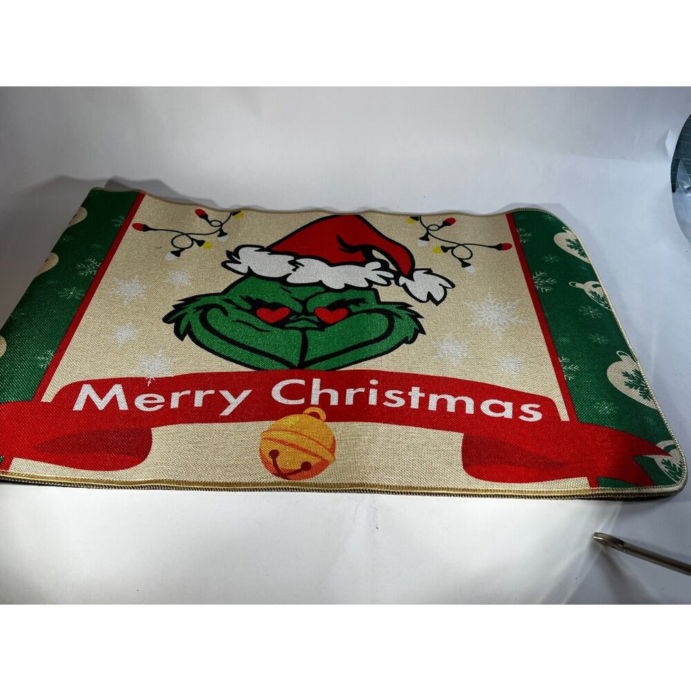 Grinch Christmas Doormat Outdoor Rubber Back 29x17 NEW Holiday Decor
